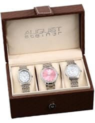 August Steiner Womens AS8063SS Dazzling Diamond Swiss Quartz 3 Watch Set
