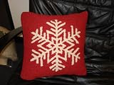Snow Flake Wool Hooked Pillow