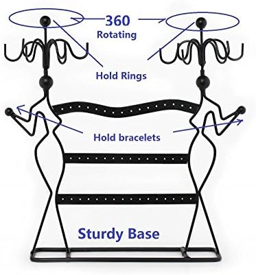 Two Lady Jewelry Earring Holder and Necklace Stand (1, DESIGN 1)