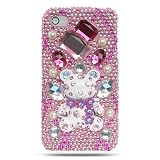iPhone 4 Full Diamond 3D Hot Pink Bear Case 4S/4 (Verizon/AT&T/Sprint) [Retail Packaging]