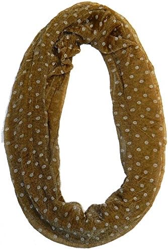Lightweight Sheer Polka Dot Soft Infinity Scarf (One Size, Brown)