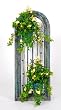 Dark Teal/Black Window Planter with Artificial Yellow Mini Roses