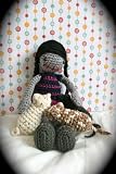 Crochet pattern, Miss Halloween doll with mouse pet (90)