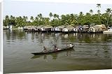 Canvas Prints of Houseboats moored in the backwaters of Alleppey, Kerala, India from Robert Harding