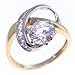 SAVE 72% Diamond Cut Signity® Stone Cubic Zirconia in 14K Two Tone, Yellow & White Gold Ring by Designer Michael Valitutti - OVERSTOCK Clearance Sale!