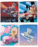 Inkology Travel Dogs 2-Pocket Portfolio, Assorted Designs (650-3)