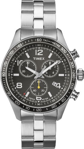 Timex Men's T2P041KW Ameritus Chronograph Black Dial, Stainless Steel Bracelet Watch On Sale