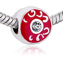 Pugster Red Drip Pattern Beads Fits Pandora Charm Bracelet
