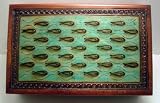 School of Fish Handmade Linden Wood Polish Jewelry Keepsake Box Sign of the Fish or Jesus Fish