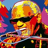 Kunstdruck 85x85 cm - RAY CHARLES von Gorsky - Deko Neu XL