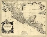 1779 LARGE FRENCH MAP MEXICO COSTA RICA GULF COAST