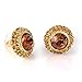Goldtone Topaz Crystal Button Earrings Fashion title=