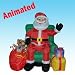 4 Foot Animated Christmas Inflatable Santa Claus in Green Chair