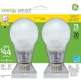 GE Lamps 74726 20-Watt Energy-Smart Covered Glass CFL Light Bulbs, 75-Watt Output, 6-Pack