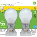GE Lamps 74726 20-Watt Energy-Smart Covered Glass CFL Light Bulbs, 75-Watt Output, 6-Pack $64.95