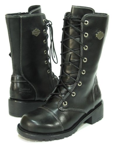 51f7ef7a1OL Harley Davidson Flare Calf Boots Womens   Black