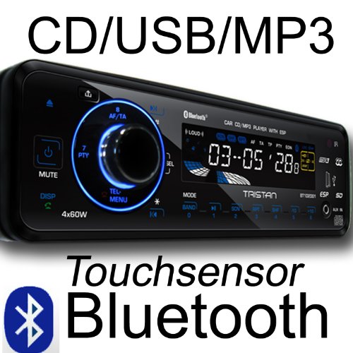 Tristan Auron BT1D2001 Autoradio Bluetooth Touchbutton USB MP3 SD Karte CD