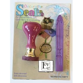 Decorative Resin Seal W/Wax Stick-Love W/Purple Wax