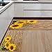 Kitchen Rugs Sets 2 Piece Floor Mats 3 Sunflower on The Wooden Table Doormat Non-Slip Rubber Backing Area Rugs Washable Carpet Inside Door Mat Pad Sets (15.7
