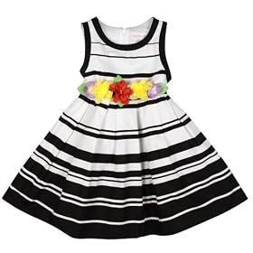 Sweet Heart Rose Girls 7-16 Striped Dress W/ Flower