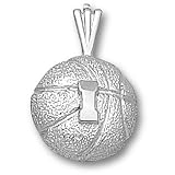 University of Illinois I Basketball Pendant (Silver)