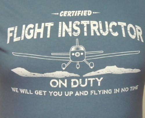 Certified Flight Instructor Aviation Shirt (Medium, Indigo blue)