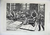 1871 Scene Blind Basket Makers Men Working Old Print blind