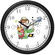 Boy Carrying Torah at Simcha Torah Judaica Jewish Theme Wall Clock by WatchBuddy Timepieces (White Frame)