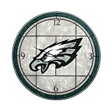Memory Company Philadelphia Eagles 12 inch Art Glass Clock
