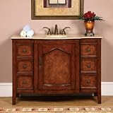 48 Bathroom Furniture Travertine Top Single Sink Vanity Cabinet 701T