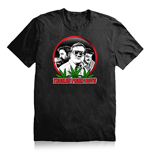 Trailer Park Boys Ricky Julian & Bubbles In Circle Logo T-shirt - Black
