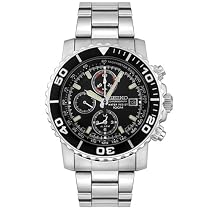 Seiko Men's Black Dial Chronograph Watch #SNA225