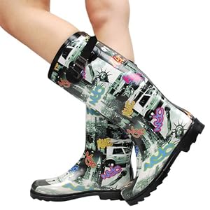 NB9355 Graffiti Knee High Rain Boot MULTI