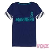 Seattle Mariners Victoria's Secret PINK&Atilde;&macr;&Acirc;&iquest;&Acirc;&frac12; V-Neck Half Sleeve Tee