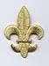 Medium Metallic Gold Fleur De Lis Iron on Embroidered Patch