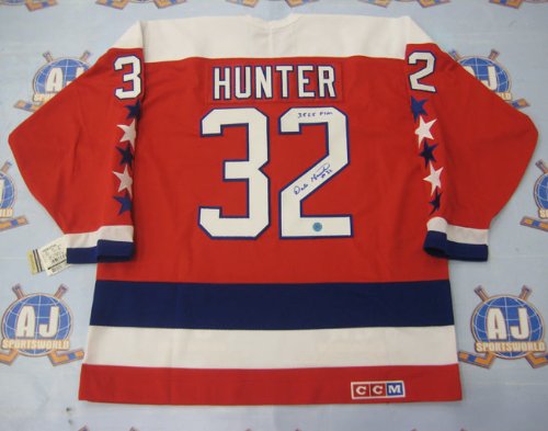 DALE HUNTER Washington Capitals Signed Retro 80s JERSEY