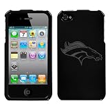 iPhone 4 Etched Denver Broncos Black Snap on Hard Cover
