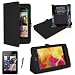 Black Retail Packed Executive Multi Function Standby Case with Built-in Magnet for Sleep / Wake feature for the Google Nexus 7 Tablet - Updated Version (8GB,16GB,32GB Wi-Fi or 32GB 3G HSPA+) + Screen Protector + Stylus Pen (Available in Mutiple Colors)