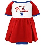 MLB Majestic Philadelphia Phillies Infant Girls Tri-Color Creeper Dress (24 Months)