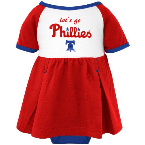 Majestic Philadelphia Phillies Infant Girls Tri-Color Creeper Dress (6-9 Months)
