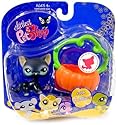 Littlest Pet Shop Assortment 'B' Series 3 Collectible Figure Black Cat with Pumpkin Basket