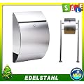 Designer Edelstahl Standbriefkasten Briefkasten Mit Zeitungsrolle NEU