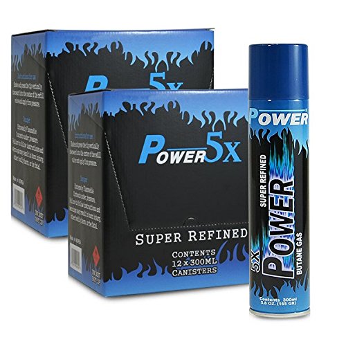 24 cans (2 cases) of Power 5x 300ml Super Refined Butane Fuel