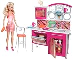 Barbie Stovetop To Tabletop Deluxe Kitchen and Doll Set