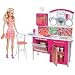 Barbie - T8014 -  Mobilier de Poup�e - Poupee Barbie + Mobilier de Luxe -  Cuisine
