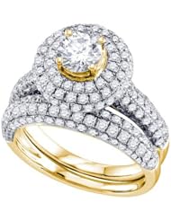2.20CT DIAMOND 0.63CT CENTER ROUND BRIDAL SET