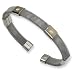 Stainless Steel 18k Gold Accent Mesh Cuff Bangle