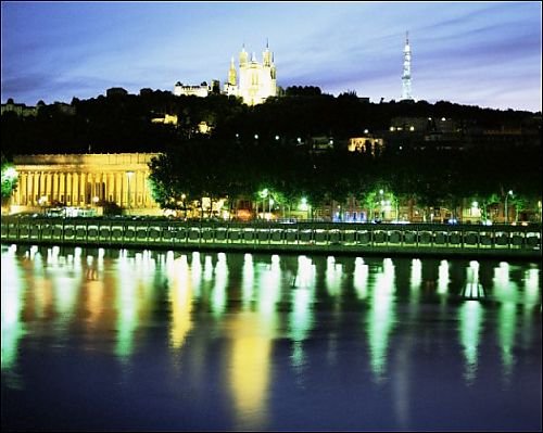 Photographic Prints of Basilique Notre Dame de Fourviere, Tour Mettalique, River Saone, Lyon, Rhone, from Robert Harding