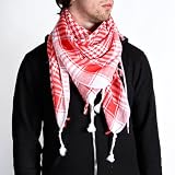 White/Red Kafiyah Scarf