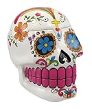 Glossy White Day Of The Dead 3D Skull Trinket Box / Ashtray